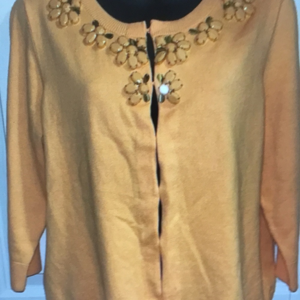 Embellished Yellow Cardigan